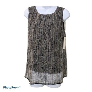 ELLA Moss silk sleeveless top beaded hem NWT